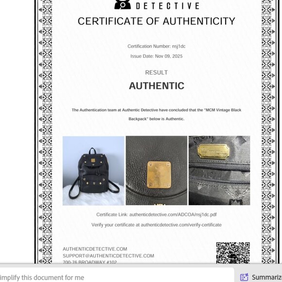 MCM vintage studded leather backpack w/COA EUC - Picture 11 of 11